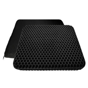 Gel Seat Cushion Egg Sitting Double Thick Pad Non-Slip Cover Breathable Design / Color Black