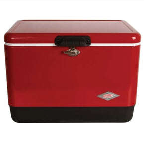 Coleman Vintage 54-Quart Steel Belted Cooler, Red