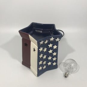 Scentsy “Star Spangled” Full Size Warmer 4TH OF JULY Stars & Stripes NEW BULB