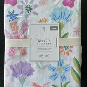 Pottery Barn Kids Naomi Floral Organic Twin Sheet Set New With Tags