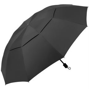 60" Large Umbrella Men/Women Three Folding Anti-UV Windproof Big Rain Umbrella / Color Black