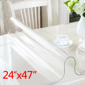 Rectangle Waterproof PVC Clear Transparent Tablecloth Table Cover Mat Protector / Size 24" × 47"/60 x 120cm