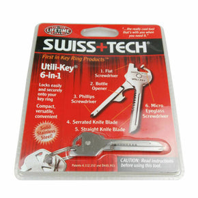 Stainless Steel Swiss+Tech UKCSB 1 Utili-Key 6 In1 Keychain EDC Multi Tool