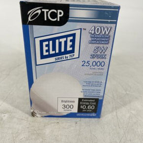 TCP Elite Series 5W 40W Replacement Light Bulb Dimmable LED5G25D27KF