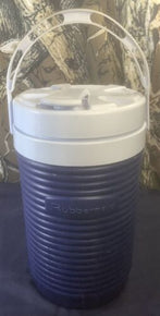 Rubbermaid Thermos Ribbed Blue White Jug Cooler 1/2 Gallon 154A Cold Water USA