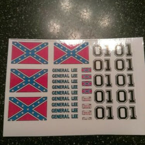 General Lee Decals 1:64 scale redline hot wheels/ Matchbox 4 sets MADE IN USA!!!