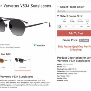 JOHN VARVATOS (50MM Polarized) Sunglasses V534  GUNMETAL