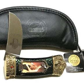 Franklin Mint-Collector Series Bruce Lee Signed Folding Dagger Knife Case