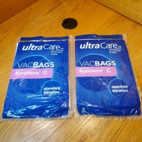 16 Sealed Ultra Care Canister Vacuum Bags Kenmore C Filters Lot