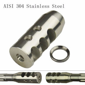 Stainless Steel 5/8x24 Thread .308 Competition Muzzle Brake With Washer