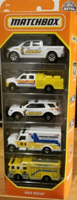 Matchbox 2022 MBX Rescue Recue 5-Pack     Fire / Ambulance / Sheriff / Emergency