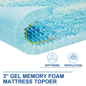 2 ” 3 ” All sizes Memory Foam Mattress Topper Orthopedic Gel Infused Design Pad / Size Queen / Thickness 3 in