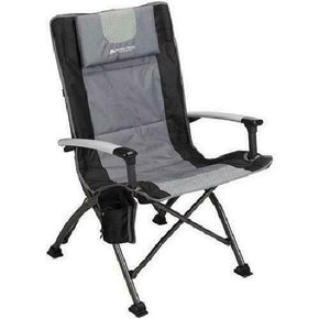 Folding High Back Outdoor Portable Camping Chair w/ Headrest & Cup Holder, Black