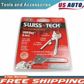 Swiss+Tech 6 In 1 Utili-Key Tool Keychain Keyring Multi-Function