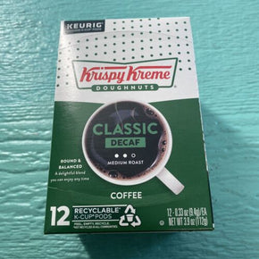 Krispy Kreme Doughnuts Classic Decaf Coffee 12 K-Cups