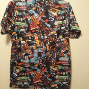 NWT Fresh Prints Of Tokyo - Drill Clothing SUSHI Shirt - All around print SIZE L