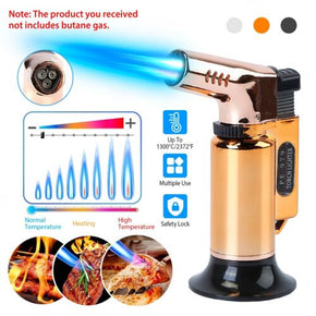 Butane Torch Lighter Jet Gun Welding Adjustable Flame Windproof Refillable Gas / Colors Gold