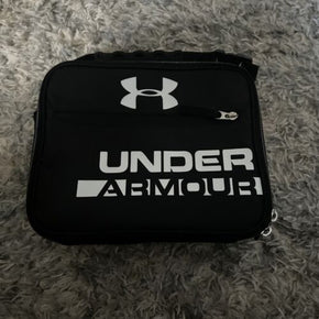 Under Armour Thermos Lunch Box Zip Up Hard Lined School Black Handle Cooler