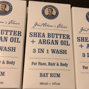3 Gentleman's Choice shea butter plus argan oil 3 in 1 wash for face hair body