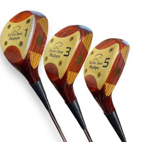 Vintage MacGregor Jack Nicklaus Golden Bear 1 + 3 + 5 Wood Driver Golf Clubs Set