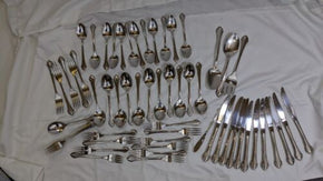 63 PC 1881 ROGERS ONEIDA BITTERSWEET REPOSE STAINLESS SET EUC