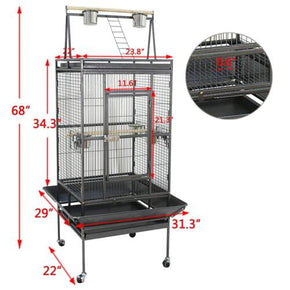 Bird Cage 68" Large Play Top Parrot Finch Cage Macaw Cockatoo Pet Supply