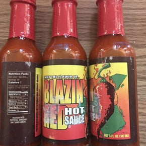 3 Bottles Blazin Red Hot Sauce 5 FL OZ Each Great Flavor