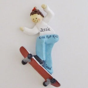 Personalized Boy / Girl Skateboard Christmas Ornament