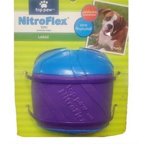 Top Paw NITROFLEX Buddy Cube -  (1) LARGE Treat Dispensing Durable Dog Chew Toy