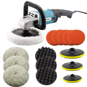 Electric Car Polisher Buffier Sander Waxer Kit Variable 6-Speed 7" 1400w