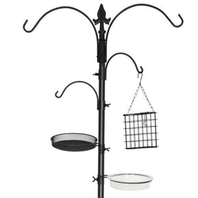 91"Bird Feeder Station Kit Pole Feeding Stand Bird Watching Bath Planter Hanger