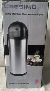 Cresimo 101 Oz (3L) Airpot Thermal Carafe Lever Action Stainless Steel Thermos