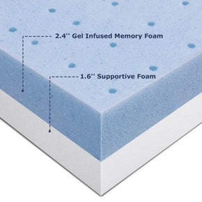 Gel Memory Foam Mattress Topper BedStory 4 inch Visco Futon Queen Size Pads TFK / Size Twin