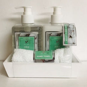 Pure Passion ~ White Cotton Hand Soap & Hand Lotion 14.3 oz Each w/ Ceramic Dish