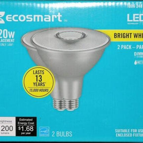 EcoSmart 120-Watt Equivalent PAR38 Dimmable Flood LED Light Bulb Bright White 2