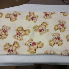 New in Bag Vintage Beige Teddy 30”X36” Hemmed Soft Baby Blanket 100% Polyester