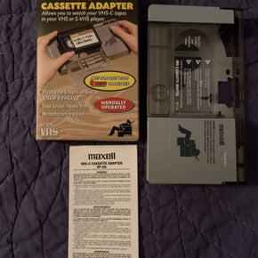 Maxell VHS-C cassette adapter Watch VHS-C in VHS player VP-CA