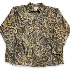 Mossy Oak Chamois Camo Heavy Thick Flannel Button Shirt 2XL Hunting Outdoors