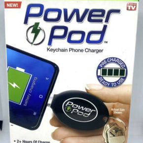 Power Pod As Seen On TV Keychain Emergency Phone Charger 2+ Hours Android USB-C