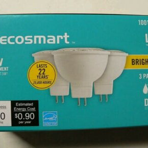 EcoSmart 50W Equivalent Bright White MR16 GU5.3 Dimmable LED Light Bulb 3-Pack