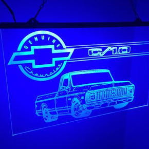 Chevrolet C10 Led Neon Light Sign Bar garage Man Cave — You Pick Color