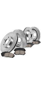 Callahan CDS02121 FRONT + REAR D/S 5 Lug [4] Rotors + Ceramic Pads + Clips