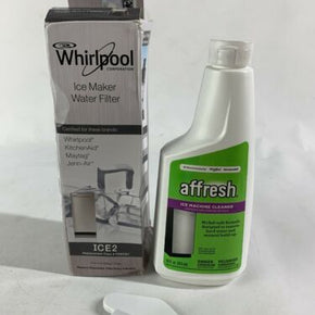Whirlpool F2WC9I1 Water Filter ICE2 & Affresh 4396808 Icemaker Cleaner OEM