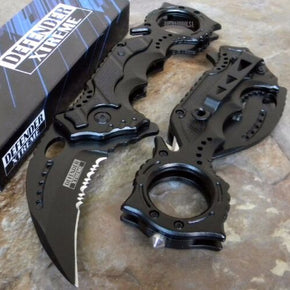 TACTICAL KARAMBIT CLAW Black Spring Assisted Rescue Pocket Knife [8430]