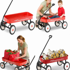 Roadmaster Kids and Toddler Classic 34-Inch Steel Pull Wagon, 8-inch Red