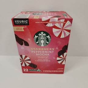 Starbucks Peppermint Mocha Coffee Limited Edition 22 K-cups EXP 5/2023