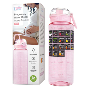 Belly Bottle Pregnancy Water Bottle Intake Tracker with Weekly Milestone Must -
