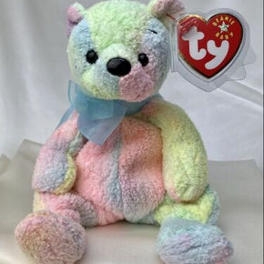 Rare Retired Ty Beanie Baby Mellow The Bear 2000 Mint P.E. Pellets With Errors