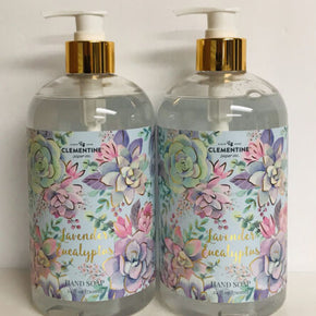 2 Bottles Clementine Lavender & Eucalyptus Moisturizing Hand Soap 24 fl oz Each