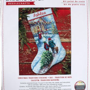 Dimensions Counted Cross Stitch Kit 16" Long-Christmas Tradition Stocking